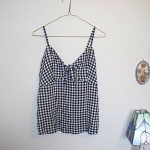 gingham tie front top
